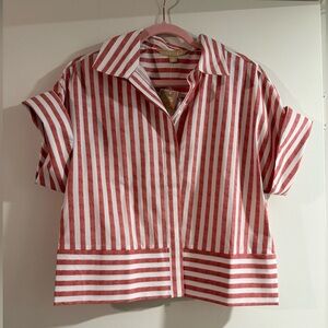 Striped Red and White Women's Blouse